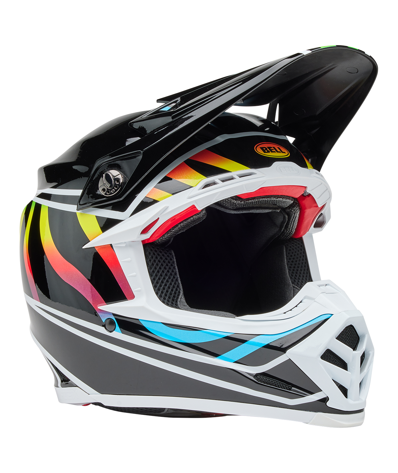 BELL 2025 MOTO-9S FLEX DRIFT BLACK/MULTICOLOUR HELMET