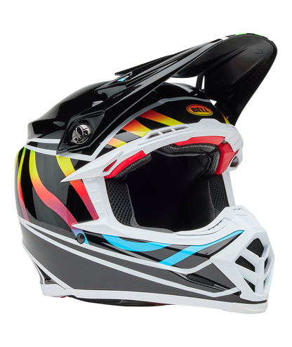 BELL 2025 MOTO-9S FLEX DRIFT BLACK/MULTICOLOUR HELMET