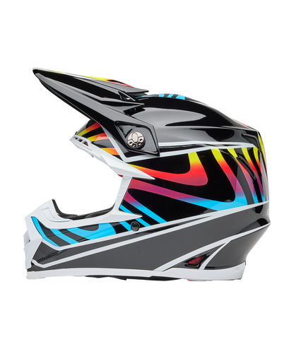 BELL 2025 MOTO-9S FLEX DRIFT BLACK/MULTICOLOUR HELMET