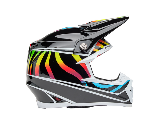 BELL 2025 MOTO-9S FLEX DRIFT BLACK/MULTICOLOUR HELMET