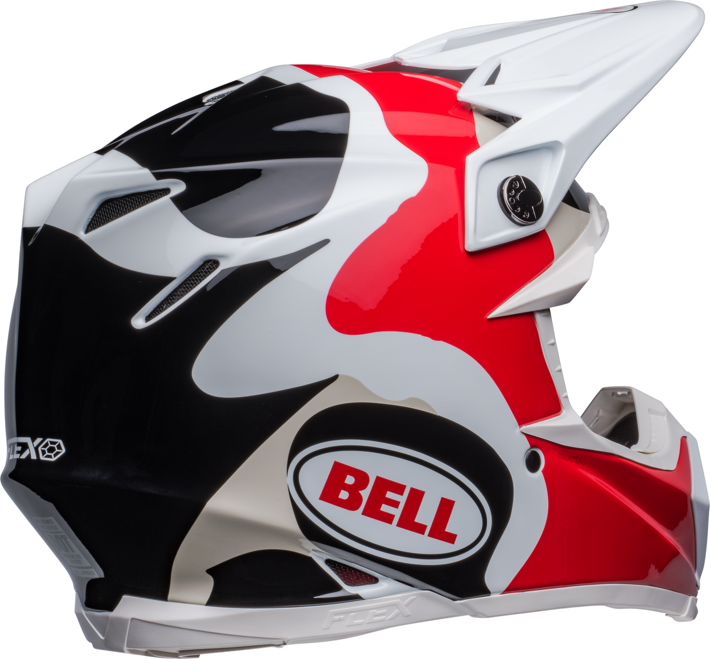 BELL 2024 MOTO-9S FLEX HELLO COUSTEAU REEF MATTE/GLOSS WHITE/RED HELMET