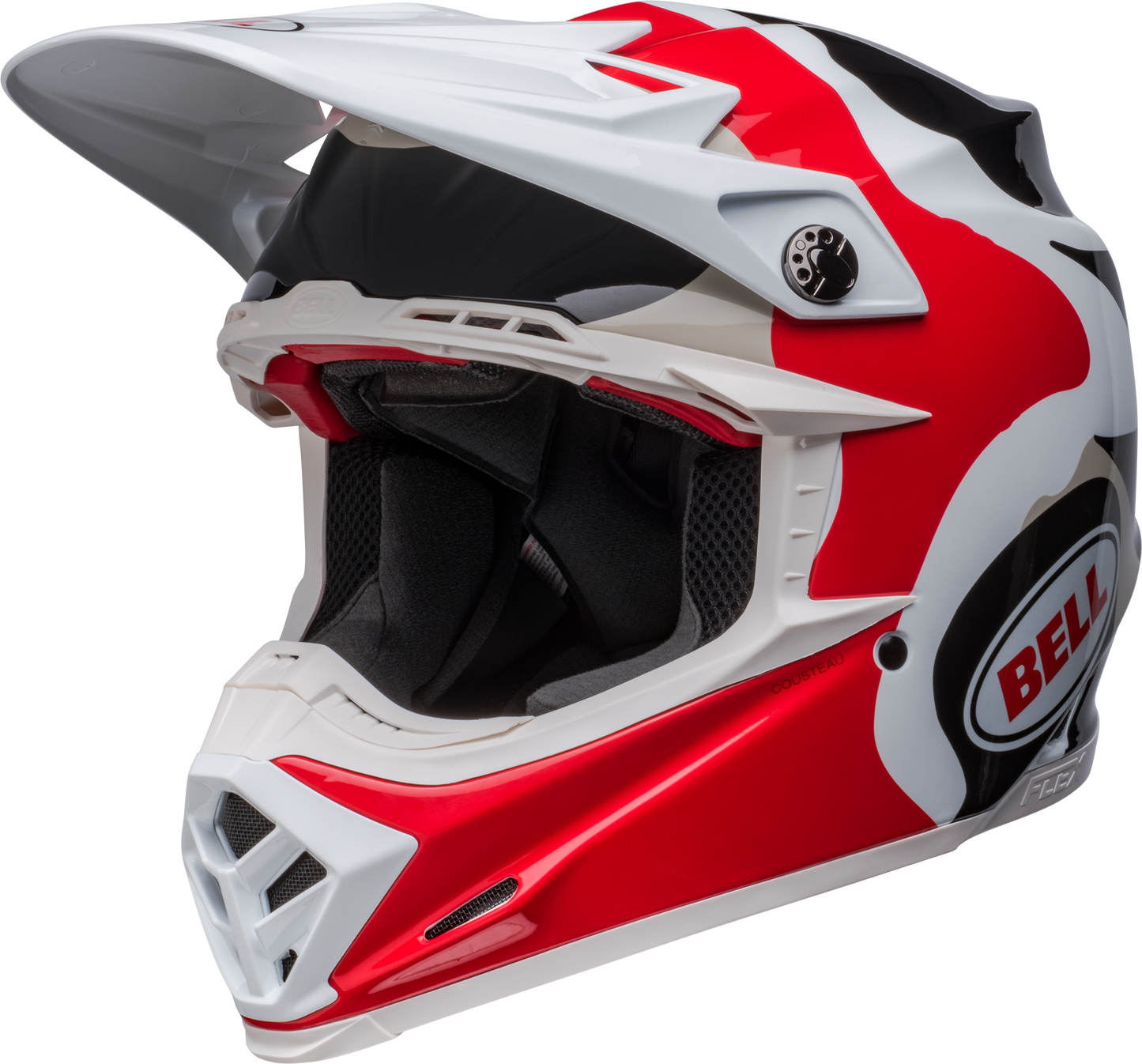 BELL 2024 MOTO-9S FLEX HELLO COUSTEAU REEF MATTE/GLOSS WHITE/RED HELMET