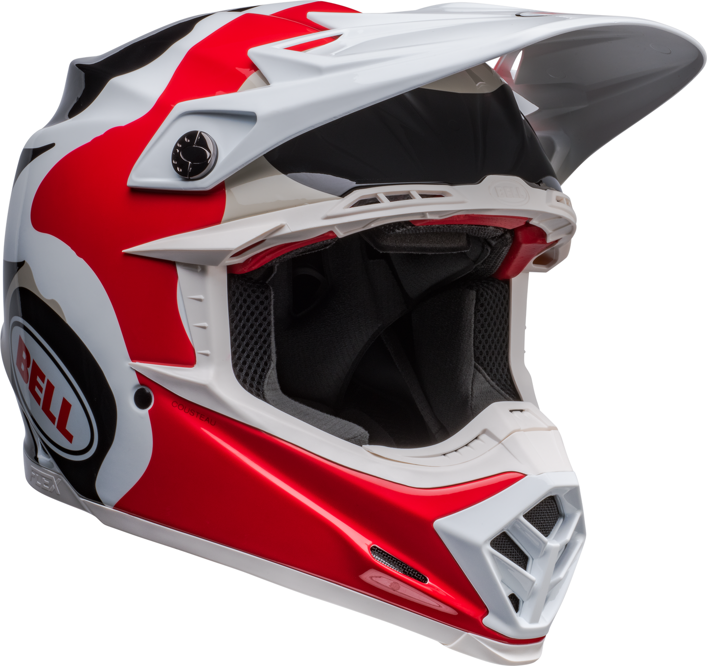 BELL 2024 MOTO-9S FLEX HELLO COUSTEAU REEF MATTE/GLOSS WHITE/RED HELMET