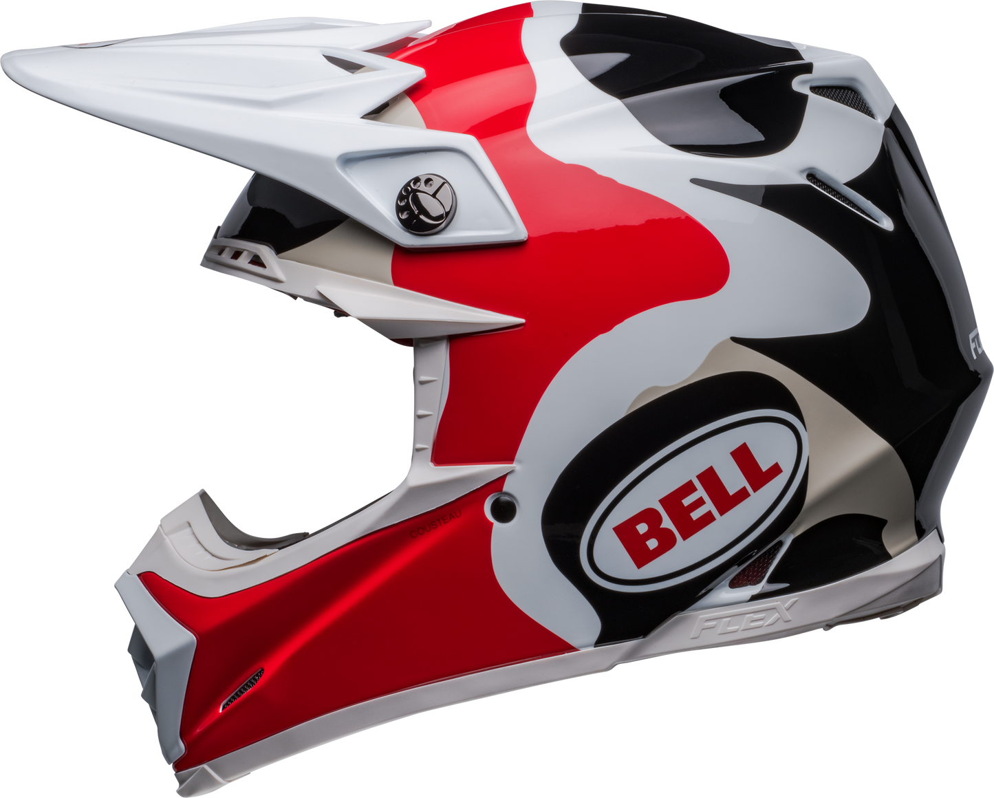 BELL 2024 MOTO-9S FLEX HELLO COUSTEAU REEF MATTE/GLOSS WHITE/RED HELMET