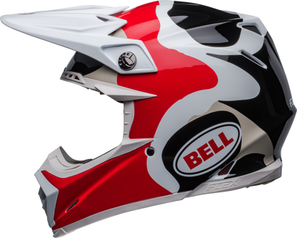 BELL 2024 MOTO-9S FLEX HELLO COUSTEAU REEF MATTE/GLOSS WHITE/RED HELMET