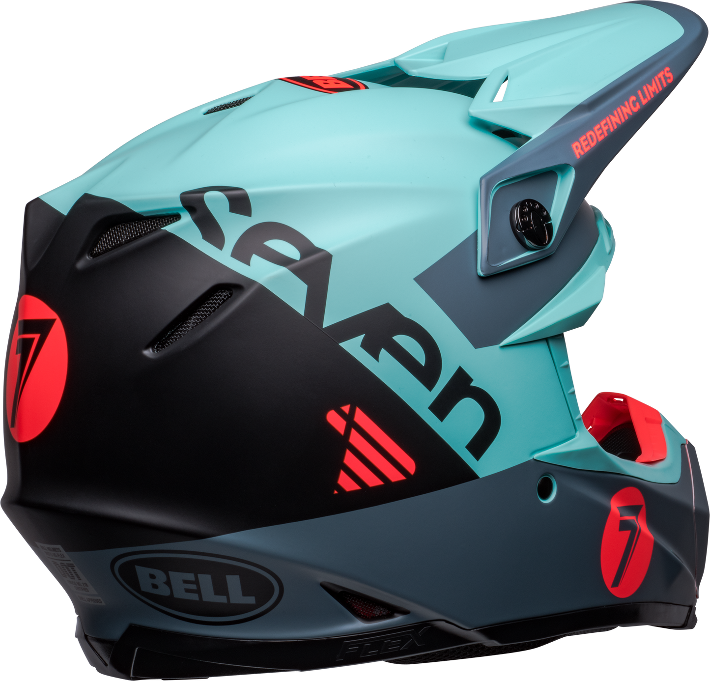 BELL 2024 LE MOTO-9S FLEX SEVEN VANGUARD MATTE AQUA/BLACK HELMET