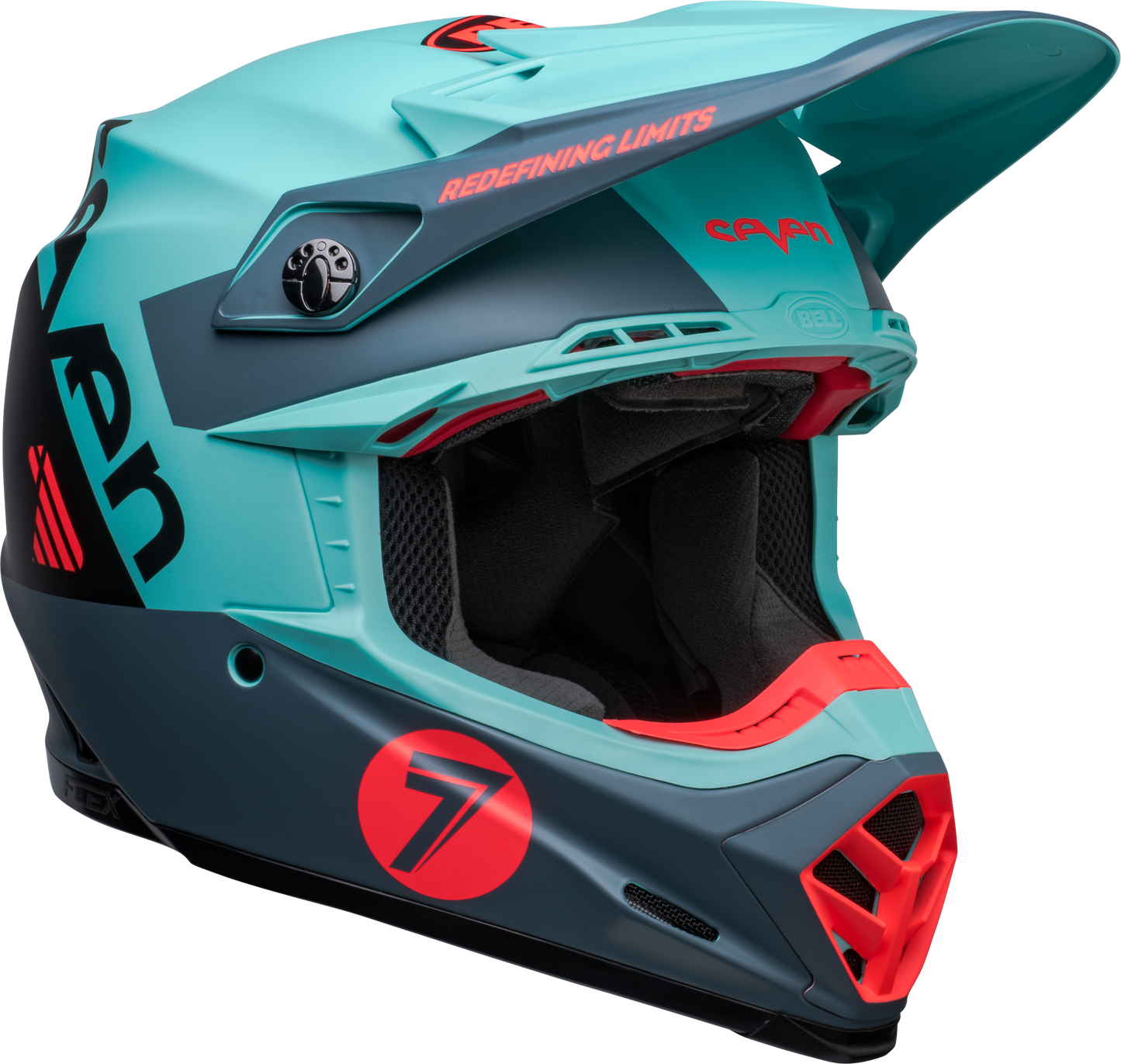 BELL 2024 LE MOTO-9S FLEX SEVEN VANGUARD MATTE AQUA/BLACK HELMET