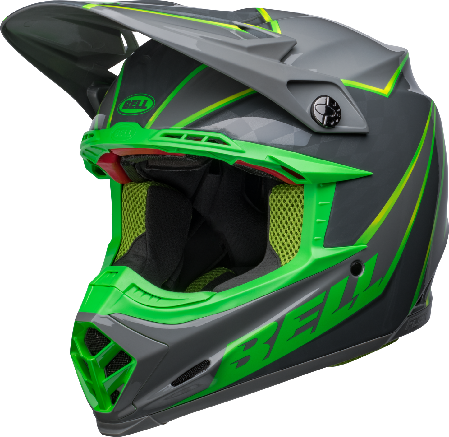 BELL 2024 MOTO-9S FLEX SPRITE GREY/GREEN HELMET