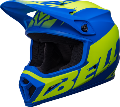 BELL 2024 MX-9 MIPS DISRUPT MATTE CLASSIC BLUE/HI-VIZ YELLOW HELMET