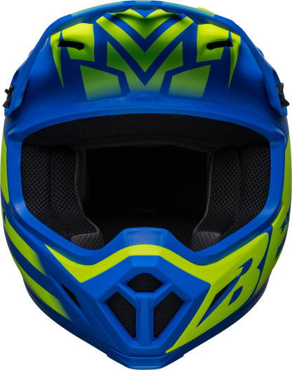 BELL 2024 MX-9 MIPS DISRUPT MATTE CLASSIC BLUE/HI-VIZ YELLOW HELMET