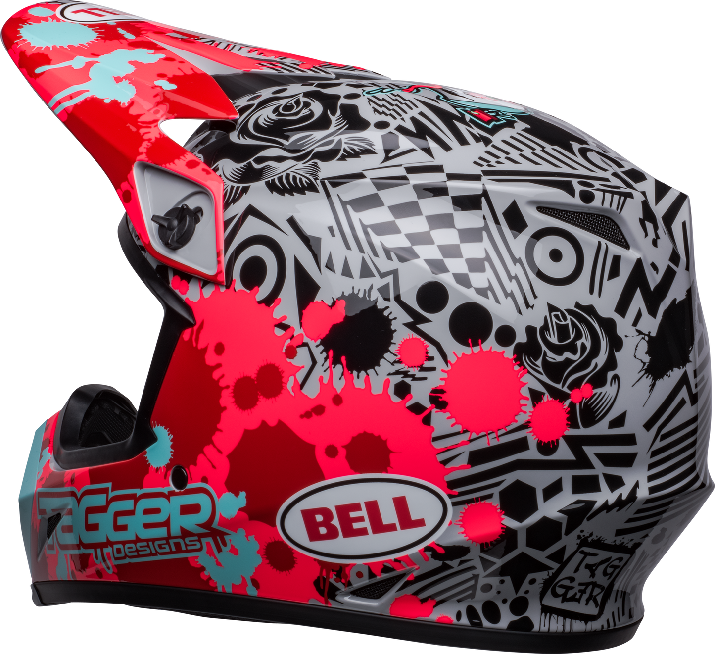 BELL 2024 MX-9 MIPS TAGGER SPLATTER BRIGHT RED/GREY HELMET