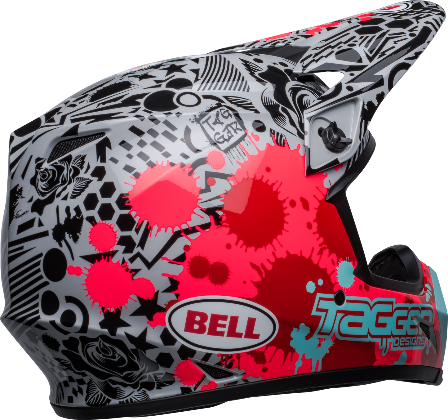 BELL 2024 MX-9 MIPS TAGGER SPLATTER BRIGHT RED/GREY HELMET