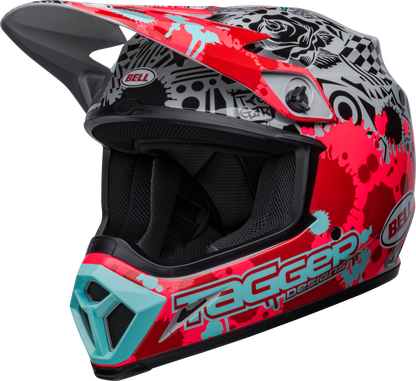 BELL 2024 MX-9 MIPS TAGGER SPLATTER BRIGHT RED/GREY HELMET