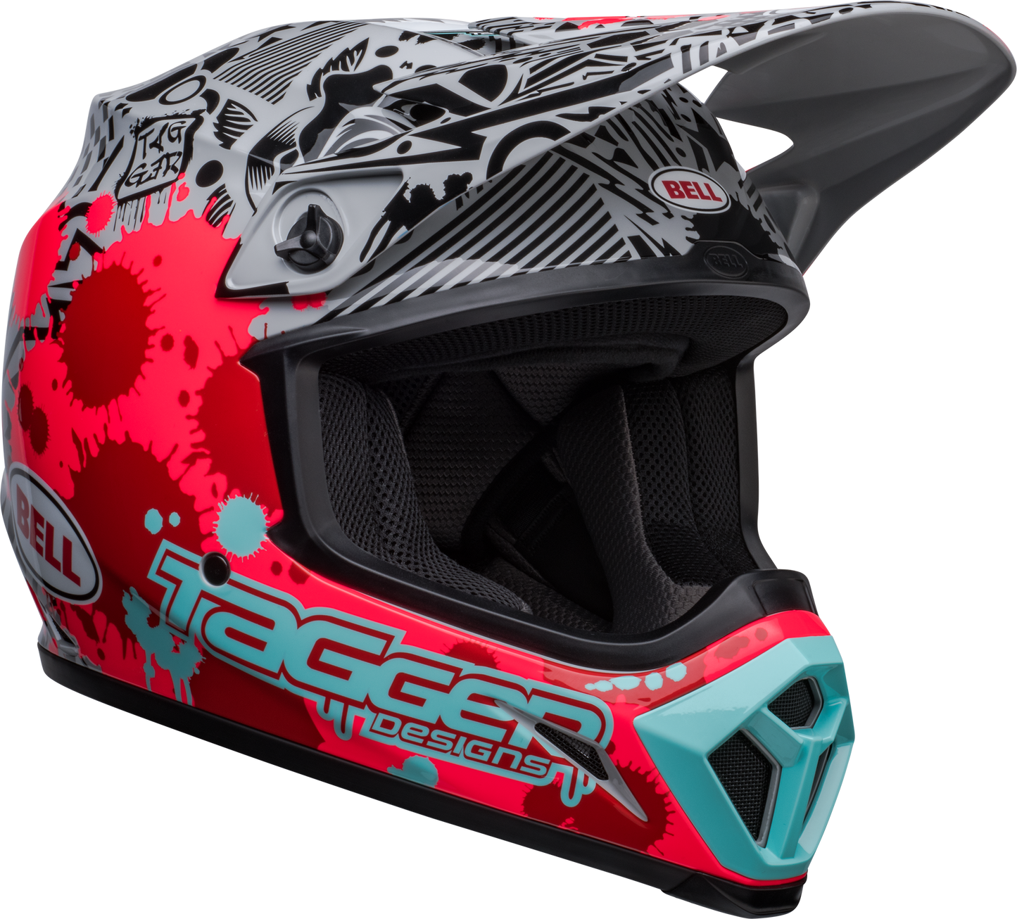 BELL 2024 MX-9 MIPS TAGGER SPLATTER BRIGHT RED/GREY HELMET