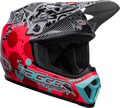 BELL 2024 MX-9 MIPS TAGGER SPLATTER BRIGHT RED/GREY HELMET