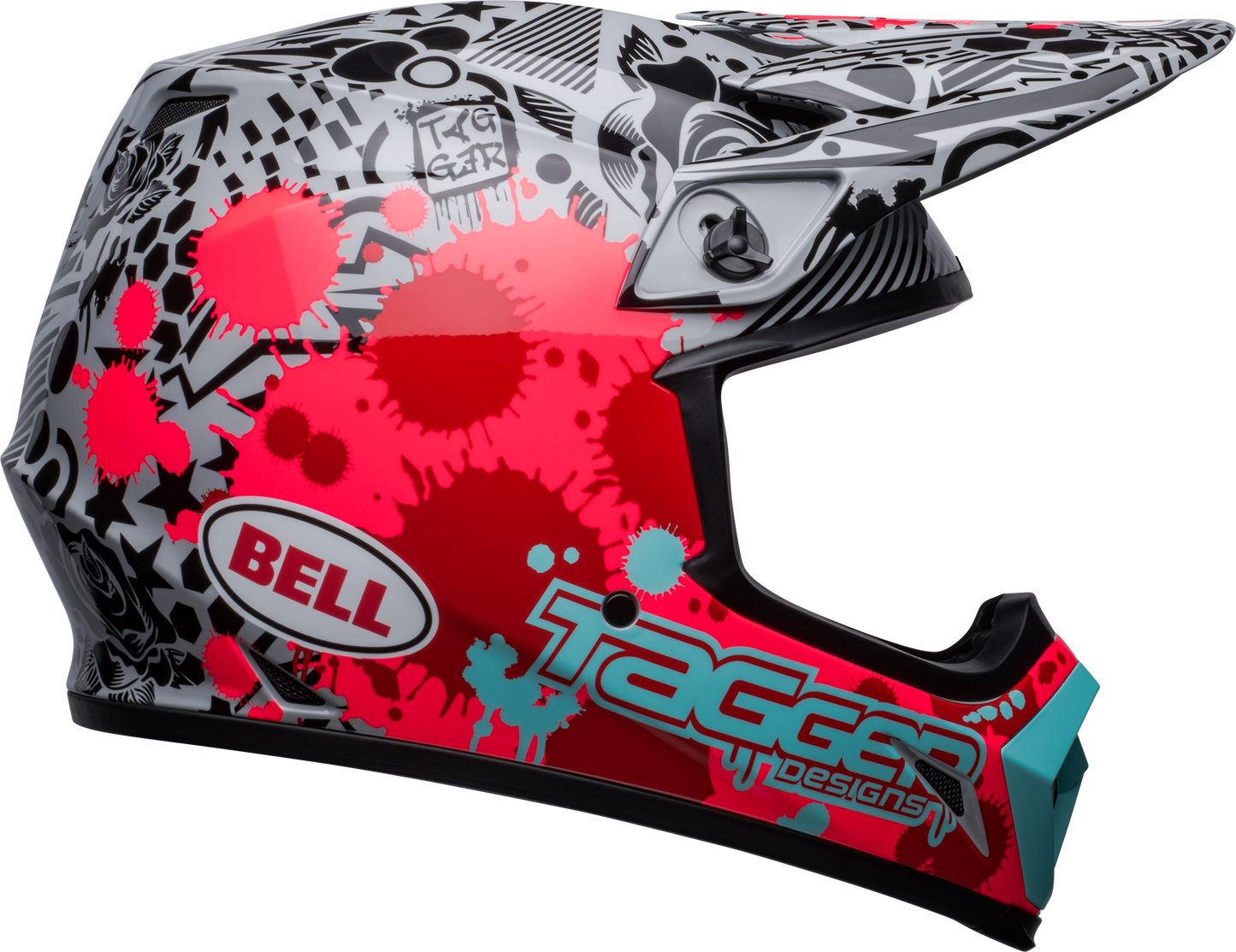 BELL 2024 MX-9 MIPS TAGGER SPLATTER BRIGHT RED/GREY HELMET