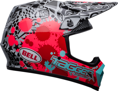 BELL 2024 MX-9 MIPS TAGGER SPLATTER BRIGHT RED/GREY HELMET