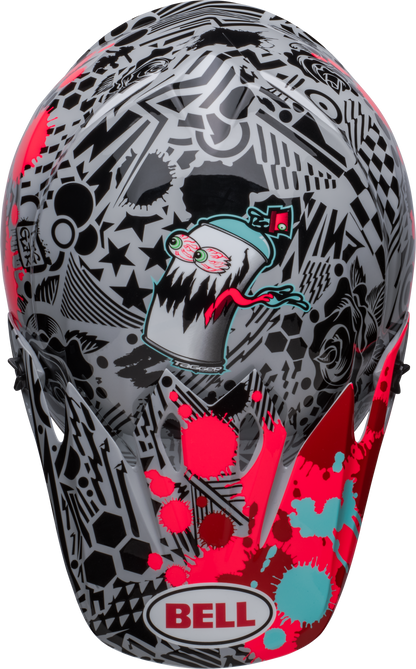 BELL 2024 MX-9 MIPS TAGGER SPLATTER BRIGHT RED/GREY HELMET