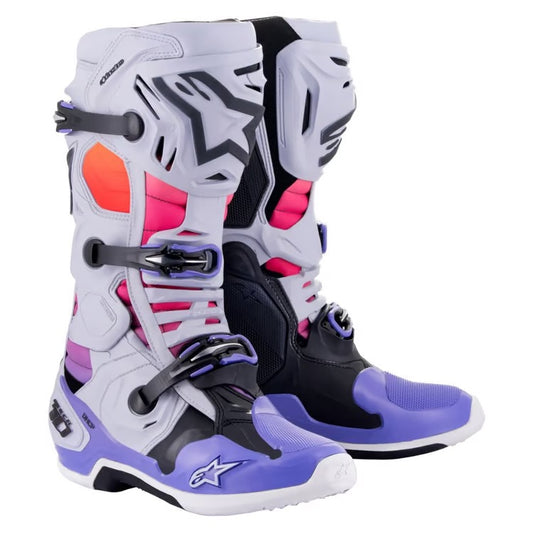 ALPINESTARS 2023 LE DAYTONA TECH 10 HAZE GREY/FLURO ORANGE/RHODAMINE BOOTS