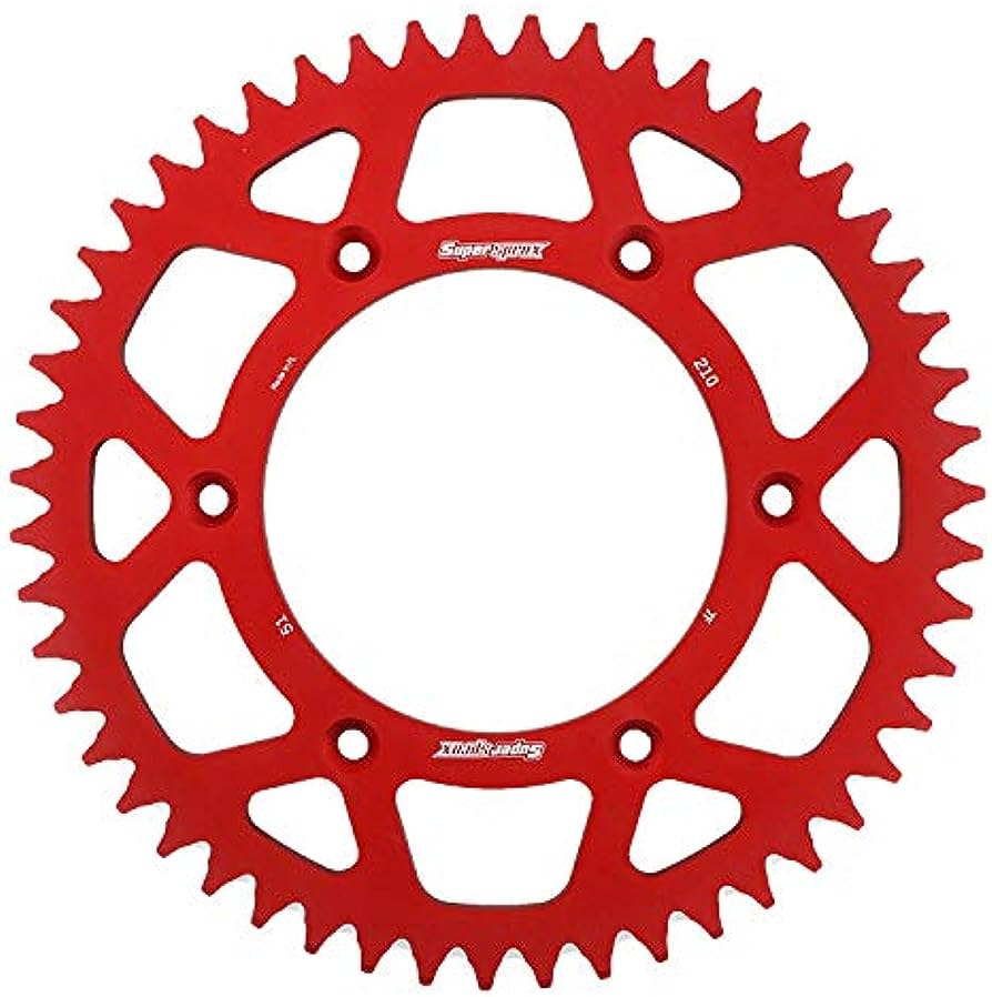 SUPERSPROX REAR SPROCKET RED ALLOY YAMAHA YZ125/YZ250/YZ250F/YZ450F/WR250F/WR450F